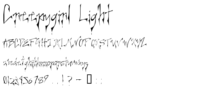 Creepygirl Light font